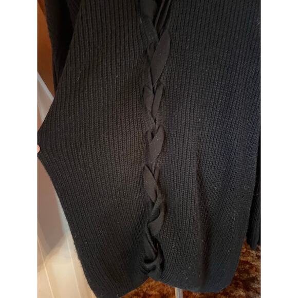 Miss Selfridge Black Knit Cross Back Sweater Cardigan sz 8 - Picture 5 of 7